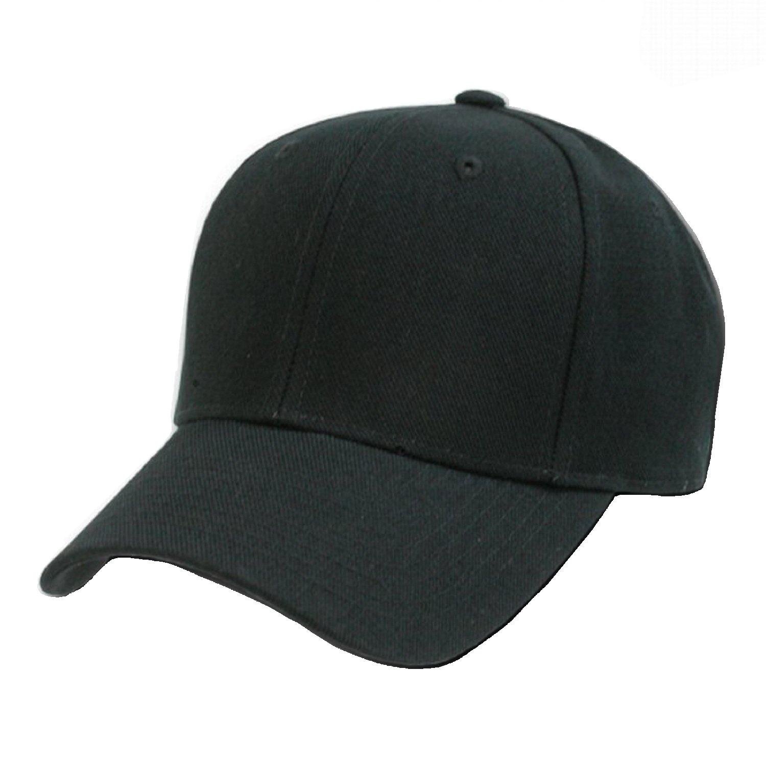Plain Baseball Cap Blank Hat Solid Color Velcro Adjustable